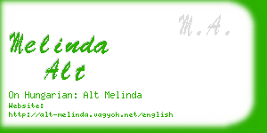 melinda alt business card